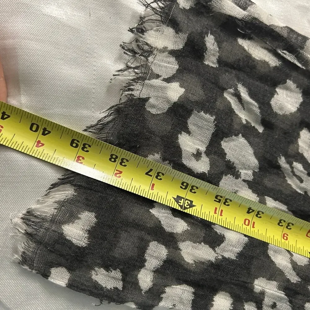 Black and white leopard silk scarf